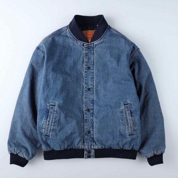 Levi's Chestnut Varsity Denim Blue Jean Jacket Lined & Insulated $108 Levis - Picture 1 of 16